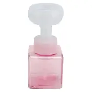250ml Foam Pump Bottle Portable Refillable Reusable FlowerShaped Liquid Soap Dispenser(Transparent Pink )