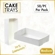 Paper Takeaway Food Tray 50Pk MS Large Catering Cupcake Cake Boxes Disposable