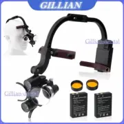 Dental Loupes 2.5 3.5x Magnifier Headband Helmet LED Headlight 5W 2 Batteries