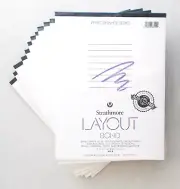 12 PADS..STRATHMORE..9 x 12 "PERFORMANCE SERIES" LAYOUT..VELLUM SURFACE..RARE