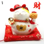 Chinese Lucky Cat Maneki Neko Ceramic Money Box Bell Fortune Gift Home Decor Art