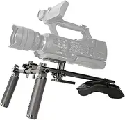 NICEYRIG Universal Shoulder Rig Support Film Maker System with Camera/Camcorder Base Plate Mount Slider Kit