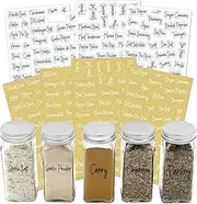 VANANA 276 Spice Jar Labels Preprinted: 138 White and 138 Black on Clear Stickers Waterproof Spice Names+Numbers+Blanks for Spice Jars Rack Organization Lids for Food Canisters, Containers, Mason Jars