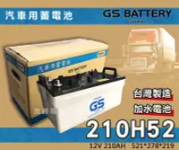 在飛比找Yahoo!奇摩拍賣優惠-【茂勝電池】統力 GS 210H52 加水電池 電瓶 N20