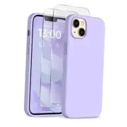 for iPhone 13 Phone Case with [2X Screen Protectors], Liquid Light Purple