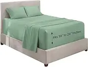 Hearth & Harbor Extra Deep Pocket Full Size Sheets - 4 Piece Hotel Luxury Full Size Sheet Set Fits Up to 24" Mattress - Ultra Soft Luxury Bed Sheet Set - Sage Green