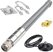YOTENKO 4G Cellular LTE 5dBi N-Type Male Connector Fiberglass Antenna 12" + Strong Magnetic Base w/10FT Cable for Cellular Routers and Modems Mobile Hotspots Signal Boosters Wireless Security Cameras