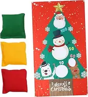 Kisangel Santa Claus Christmas Toss Game Sandbag Set Christmas Party Game for Ages Wall Decorations Random Color