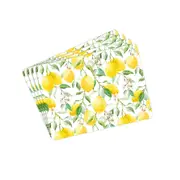 4pc Gibson Gifts Lemon Grove Placemat Table/Dining Coaster Mat Set 29x22cm