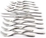 Knork Silverware Set - 20 Piece Matte Silver Cutlery Set - Ergonomic Design Utensil Sets, 18/10 Stainless Steel Forks Spoons and Knives Set