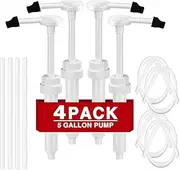4 Pack 30cc Pump for Large Gallon Bucket, 5 Gallon Pump Dispenser 38-400, Cap Included to Avoid Dripping, with 50cm Extended Tube, Great for Shampoo, Conditioner, Soap, Laundry, Detergent, Oil & More