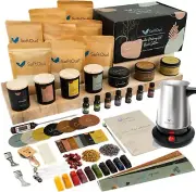 Complete Soy Candle Making Kit - 7 Scents, Color Dyes & Electric Melter Included