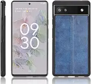 Case Compatible with Google Pixel 6a 5G,Compatible with Google Pixel 6a 5G [PU Leather Texture][PU+PC+TPU] 3 in 1 Camera Protection Cover Blue