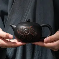 在飛比找Yahoo!奇摩拍賣優惠-眾誠優品 雲南建水紫陶壺復古浮雕功夫茶具純手工家用泡茶壺單壺