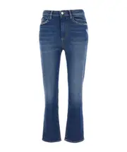 Icon Denim Flared Jeans with Rear Logo Patch 24,25,26 Blue