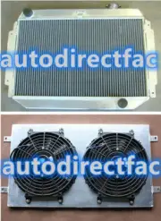 Aluminum radiator + shroud + fans for HG HT HK HQ HJ HX HZ V8 Chev engine MT