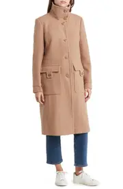 Andrew Marc Almedia Wool Blend Twill Coat in Camel at Nordstrom, Size Medium