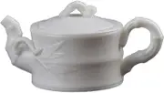 BAWHO Exquisite Ceramic White Porcelain Jade Teapot Completely Handmade Ceramic White Jade Teapot Tea Porcelain