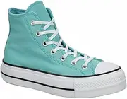 [Converse] Unisex Chuck Taylor All Star High Top Canvas Platform - Lace up Closure Style - Teal