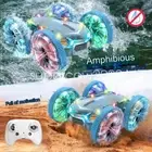 2.4GHz Amphibious RC Car LED Light Remote Control Double-Sided Stunt Car Kid Toy