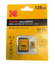 128GB KODAK Micro SD Card - U3 4K HD Class 10 Flash Memory Card V30
