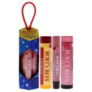 Mistletoe Kiss Gift 2023 - Pink by Burts Bees for Women - 3 Pc 0.15oz Pomegra...