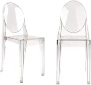 Set of 2 Matt Blatt Victoria Ghost Chairs Replica (Smoke) - MBVGHT2CHSA