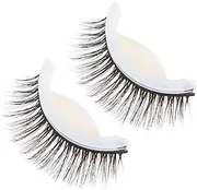 GANAZONO Reusable Self Adhesive False Eyelashes Natural Look Long Eyelashes for Parties Weddings and Daily Use Easy Application with Spare Glue Strips Style
