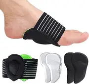 3-Pack Arch Support Pads for Flat Feet Set-Foot Arch Support Sleeves Compression Fasciitis Cushioned Arch Support Sleeves (Green+transparent+black 5-8)