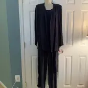 IC Collection 4pc Blue Jacket, Cami & Pants W Belt Set Compare Sz S List $173