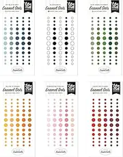 Echo Park Paper Adhesive Enamel Dots Bundle: Pink, Blue, Black & White, Red, Yellow, and Green