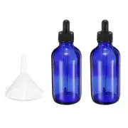 2Pcs 60ml Glass Dropper Bottle with Eye Dropper Funnel Blue