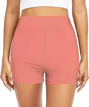 [GuoChe] Swimwear Boyshorts Swim Bathing Briefs Swimwear Bottom Teens Girl Women Salmon Red