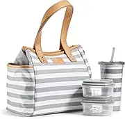 Fit+Fresh Westerly Adult Insulated Lunch Bag Women Love as Lunchbox, Lunch Tote - Cute Small Lunch Box for Women,Men, Lunch, Stripe
