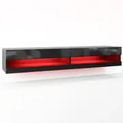 Luxo Marshall 180cm LED Floating Entertainment Unit Black