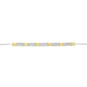 Gold Plated Sterling Silver Diamond Slider Bracelet with 15 Round Brilliant Cut Diamonds