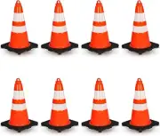 Pyle 18" PVC Cone - 8 Pieces High Visibility Structurally Stable (Orange)