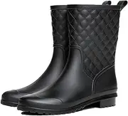 [Midagas] Rain Boots for Women, Women's Mid Calf Waterproof Garden Boots, Rubber boots for women, Lightweight Rain Footwear with Comfort Insole for Ladies Outdoor Work,Garden Work