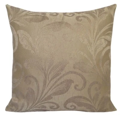 Linen Leaves Pattern 18x18 Lilac/Cream Decorative/Throw Pillowcase/Cushion Cover