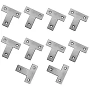 10 Pcs Stainless Steel T-Shape Furniture Angle Bracket Corner Code