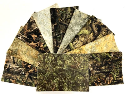 Woodland Camo Trees Deer Layer Cake 40 -10" Squares Quilting & Sewing Fabric DP