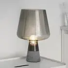 Concrete Table Lamp In Living Room Bedroom Gray Bedside Study Glass Table Lamp