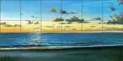 Seascape Tile Backsplash Mike Brown Sunset Art Ceramic Mural MBA032