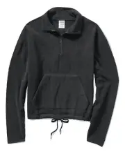 Victoria's Secret Pink Polar Fleece Half Zip Color Black Size Large NWT