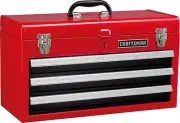 Craftsman Portable Ball-Bearing 3-Drawer Steel Lockable Tool Box Red Cabinet NEW