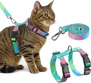 Wanmu Cat Harness and Leash Set, Adjustable Soft Escape Proof Vest Kitten Harness, Lightweight Comfortable for Small, Medium, Large Cats, Safe, Easy to Wear, Walking Travel Outdoor