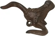 MOKKHNB Bull Cast Iron Hooks Rustic Wall Hooks for Hats Decorative Hanger Unique Vintage Farmhouse Style Secure Display for Home Decor
