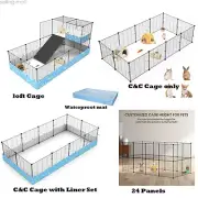 Guinea Pig C&C Cage Small Animal Playpen Rabbit Metal Grid Fence Waterproof Mat