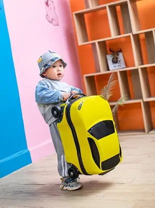 兒童行李箱男孩18寸卡通可坐騎汽車行李箱拉桿箱寶寶旅行箱登機箱