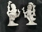 Lot of 2 Boy & Girl Sitting in Tree Bird Apple Ceramic Bisque Ready 2 Paint